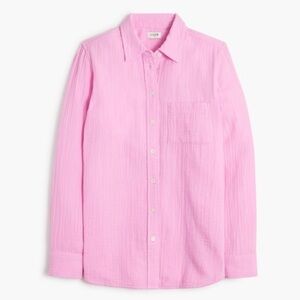 J. Crew Pink Women’s Gauze Button Up Blouse Shirt Top Size Small